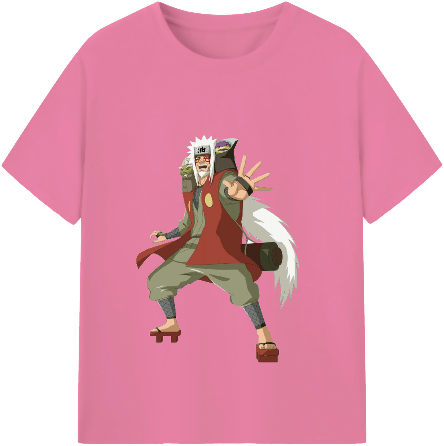 （画像用） NARUTO -ナルト- 自来也（じらいや） Jiraiya 綿100％半袖Tシャツ（フロントプリント）